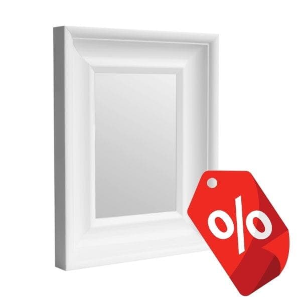 Rektangulär träspegel klassisk 36x45 cm vit BD art