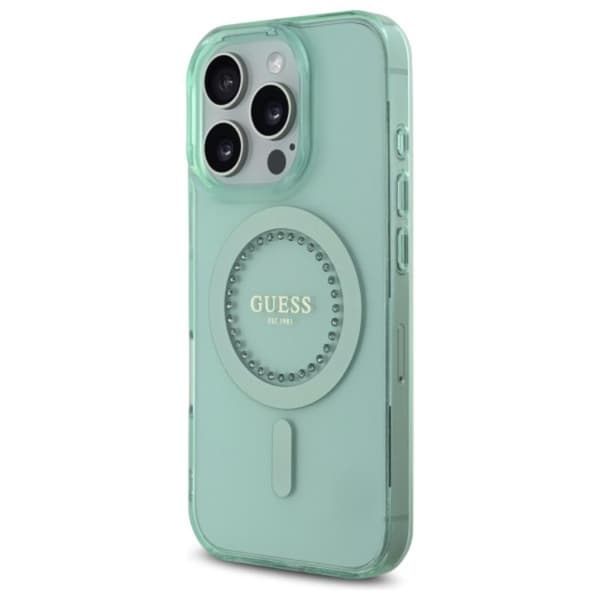 Guess IML Strass MagSafe - iPhone 16 Pro Max-skal (grönt)