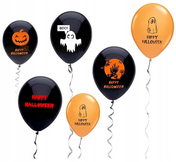 Halloween-ilmapallosetti oranssi musta 62 kpl.