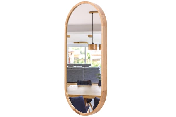 Oval badväggsspegel i ekram LEJA 100×38 Stilfull