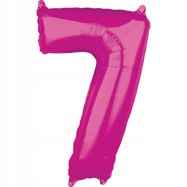 Folieballon 26" pink nummer "7", 1 stk.