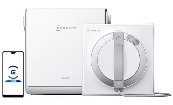 Ecovacs Winbot W2 Pro ikkunanpesurobotti telakointiasemalla