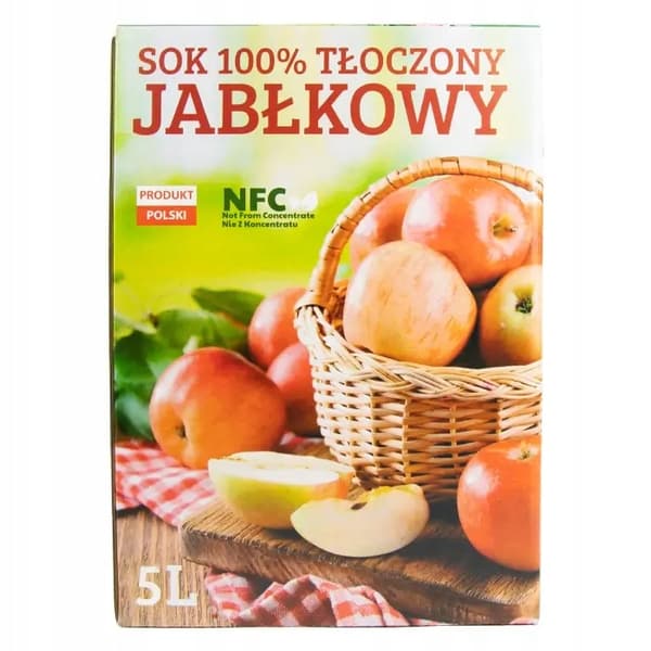 25x ÆBLEJUICEKARTON 100% PRESSEDE 5L PAKKE KURV MED ÆBLER