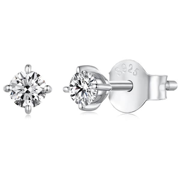 Fine Moissanit sølvørestikker 0,1 ct 925 sølv størrelse S