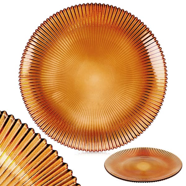 Glas desserttallerken rav 21 cm