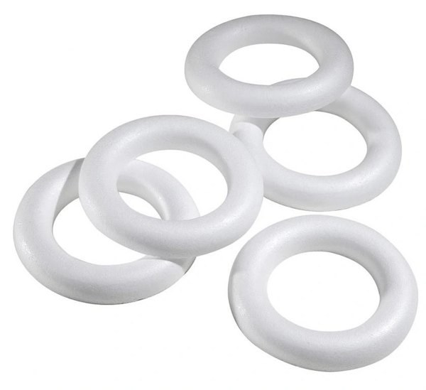 Frigolitringar, diameter 22 cm, 6-pack.