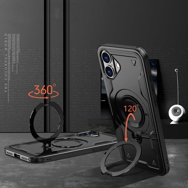 Hybrid Armor Trendy Cover med MagSafe til iPhone 16 Plus - Sort