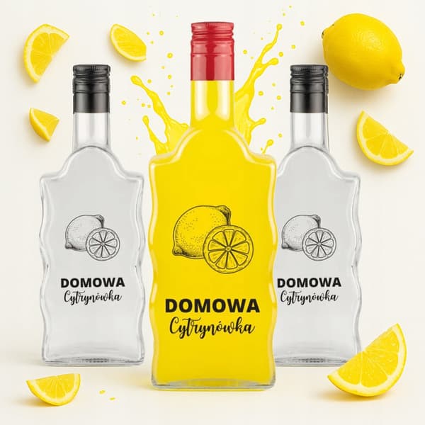 10x Wave-flaskor 500ml tryckta hemgjorda citronvodka-glasflaskor för likörer