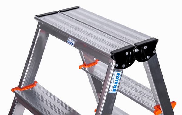 KRAUSE DOPPLO 2x4 dubbelsidig stege, 4 steg, silver