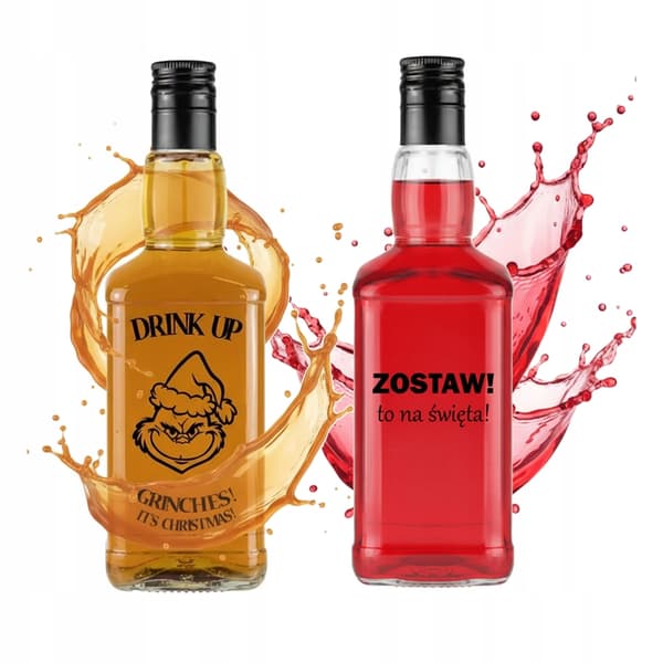 10x Julklappsflaskor DANIELS 500ml med tryck för tinktur 0,5l