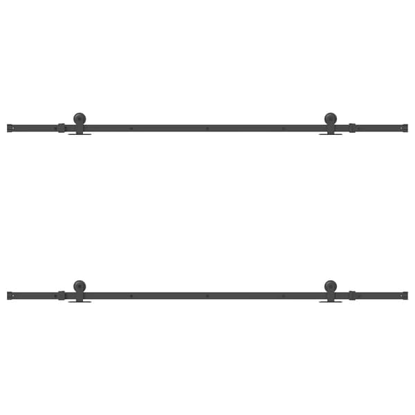 vidaXL Skjutdörrsinstallationssystem 213,5 cm stål svart