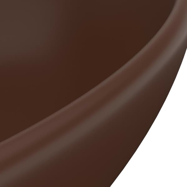 vidaXL luksus oval håndvask mat mørkebrun 40x33 cm