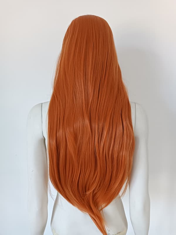 Paryk Rød Orange lang 90cm cosplay anime