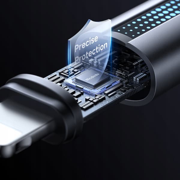 MCDODO Oplader USB Lightning Kabel Hurtig Opladning til iPhone 1M LED