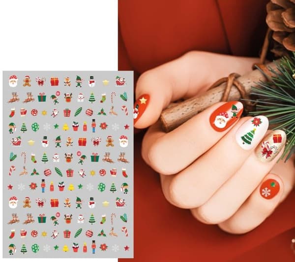 Dekorative NEGLESTICKERE Julemix
