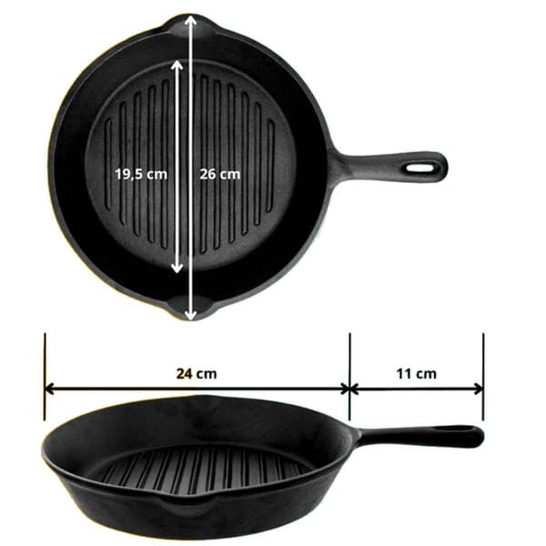 HAGE STØBEJERN GRILLPANDE 26CM INDUKTION