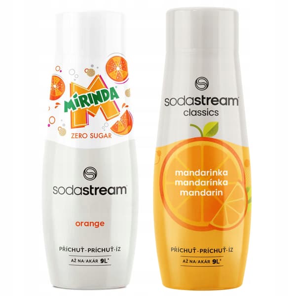 SODASTREAM Mirinda Zero + Mandarinsirupsæt til sodavandsfontæne 2 stk.