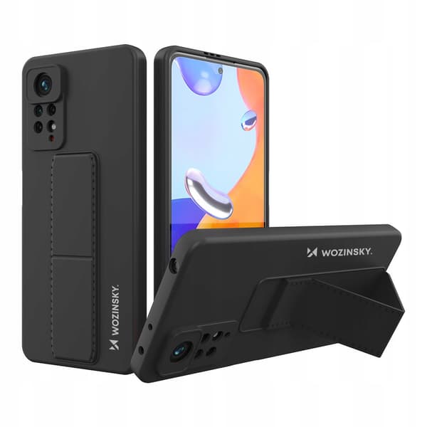 Wozinsky Kickstand Case silikone cover med stativ Xiaomi Redmi Note 11 Pro cover sort