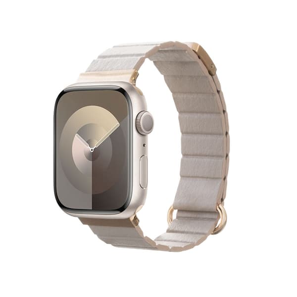 Crong Eclipse - Magnetisk Læderrem til Apple Watch 38/40/41/42 mm (Beige)