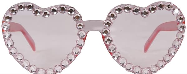 Briller Hjerter Hjerter Lyserøde Diamanter Fest Valentinsdag Karneval Bal