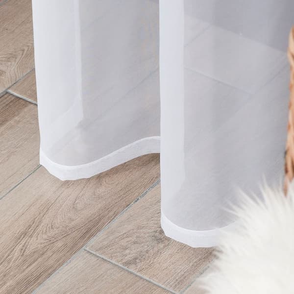 Balkonggardin Voile med Öljetter 140x230 Basic Slät Vit