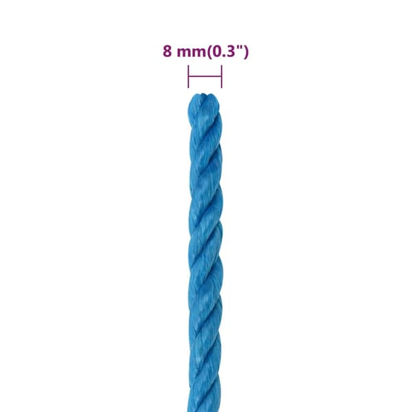 vidaXL arbejdsreb, blå, 8 mm, 25 m, polypropylen