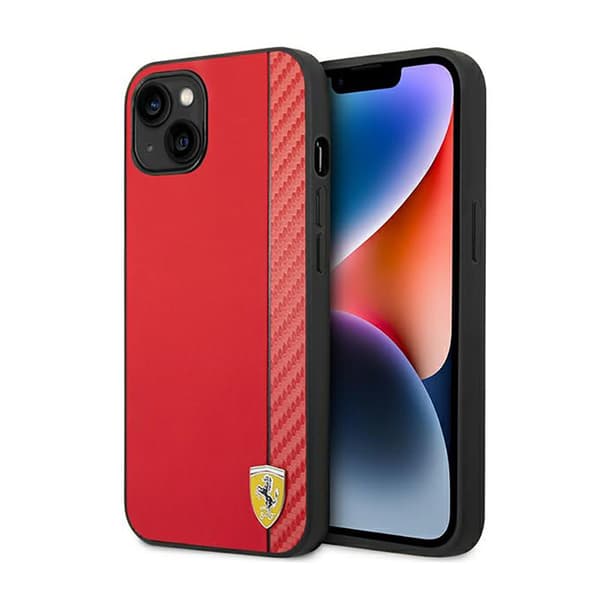 Ferrari Carbon - iPhone 14 Plus cover (rød)
