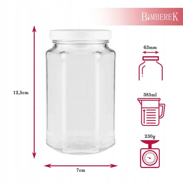 48x burkar 385 ml med lock i askar för hemlagad konservering
