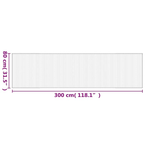 vidaXL Suorakulmainen matto, harmaa, 80x300 cm, bambu
