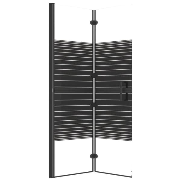 vidaXL foldbar brusekabine, ESG, 100x140 cm, sort