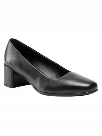 Ecco Damshape Squared svarta läderskor storlek 39