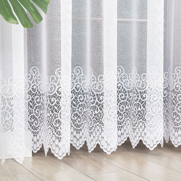 Färdig jacquardgardin Violetta 250x200 cm balkong vit