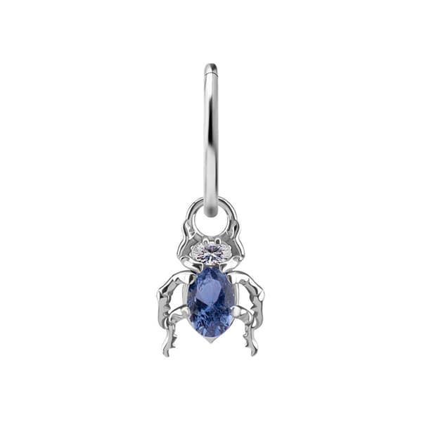 Charms - CoCr NF - bille med marineblå nano-sten - sølv - D-085