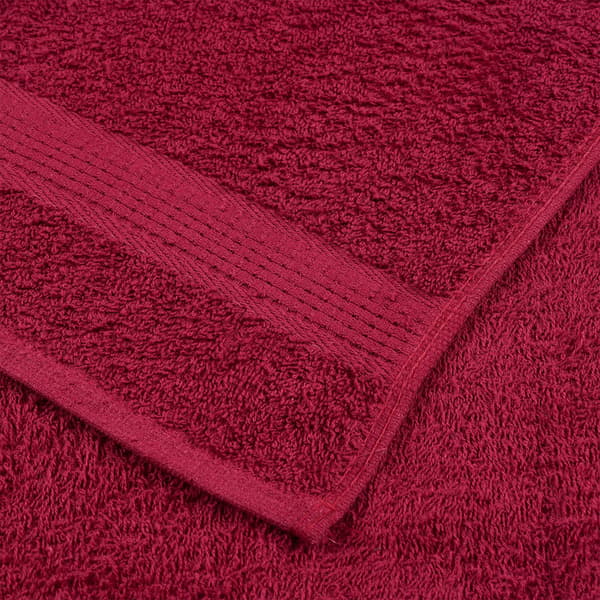 vidaXL Badlakan, 2 st, Vinröda, 100x150 cm, 100% bomull