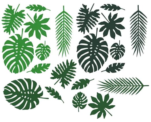 Tropiska löv ALOHA bordsdekorationn Hawaii