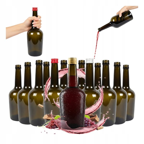 GLORIA OLIVE FLASKA 500ml Glasflaskor för Likör Vin Bröllopspresent