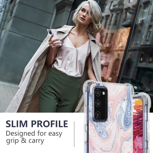 FODRAL TILL SAMSUNG GALAXY S20 FE SILIKON MARMORROSA
