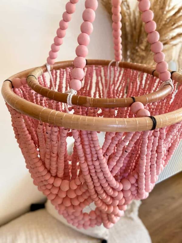 Pink perlelysekrone M 33x63