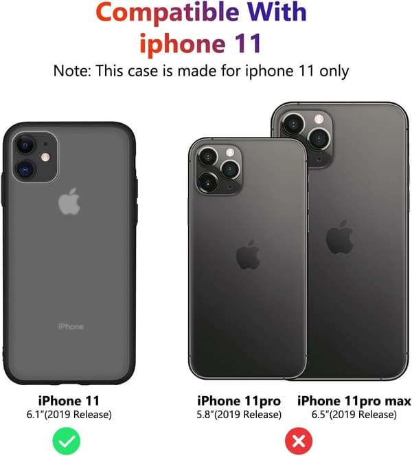 ETUI TIL APPLE IPHONE 11 SILIKONE SORT SEMI-GENNEMSIGTIG TYNDT A2111
