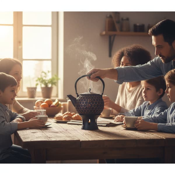 Støbejernskedel 1,8L teinfuser + varmer + gaffel
