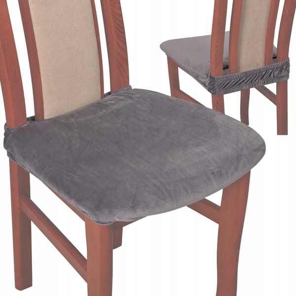 Stolöverdrag Stolsäte Kort velour TESS Grå