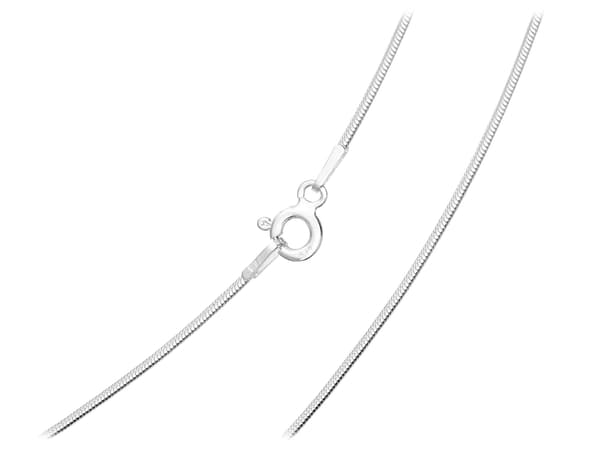 Kort tunn silverkedja för kvinnor rund ormlänk 0,9 mm 45 cm