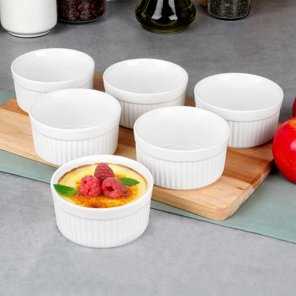 Keramiska ugnsskålar vita 260 ml 6 st