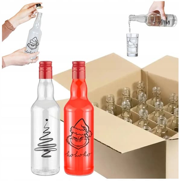 20x Monopoly-flasker 500ml med juleprint til likører