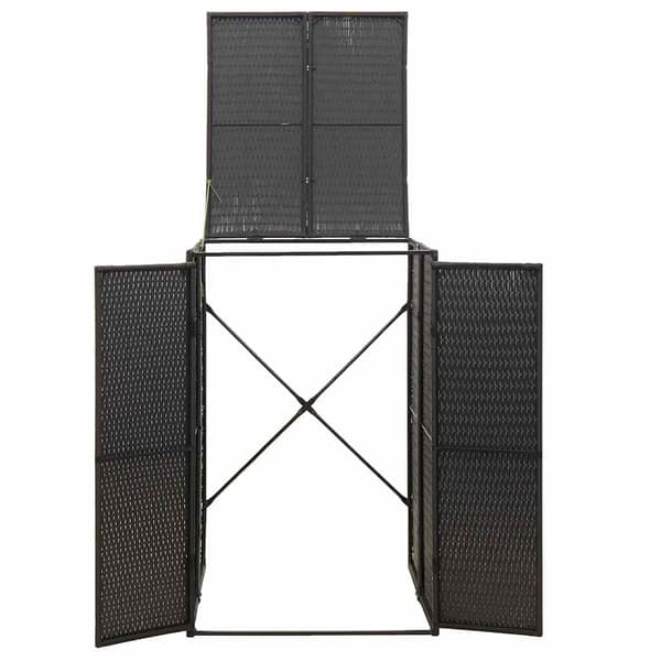vidaXL affaldsbeholderdæksel sort 70x80x117 cm polyrattan