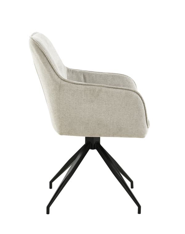 ASTER polstret drejestol, lys beige stof