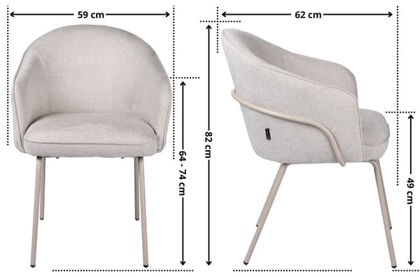 MIREA polstret lænestol, beige stof
