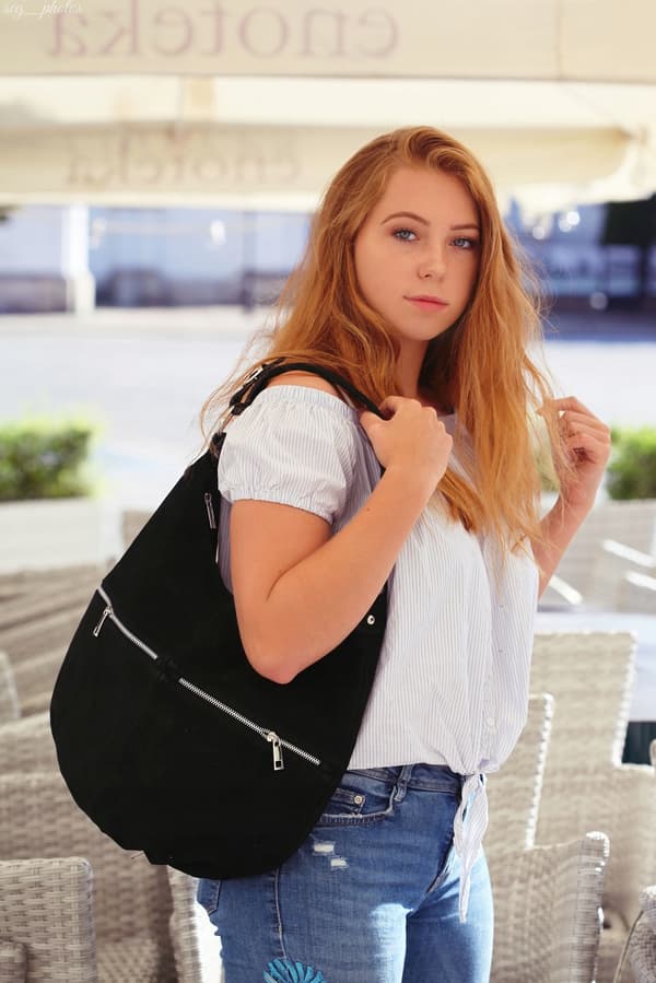LÄDERVÄSKA A4-väska MESSENGER-VÄSKA mocka