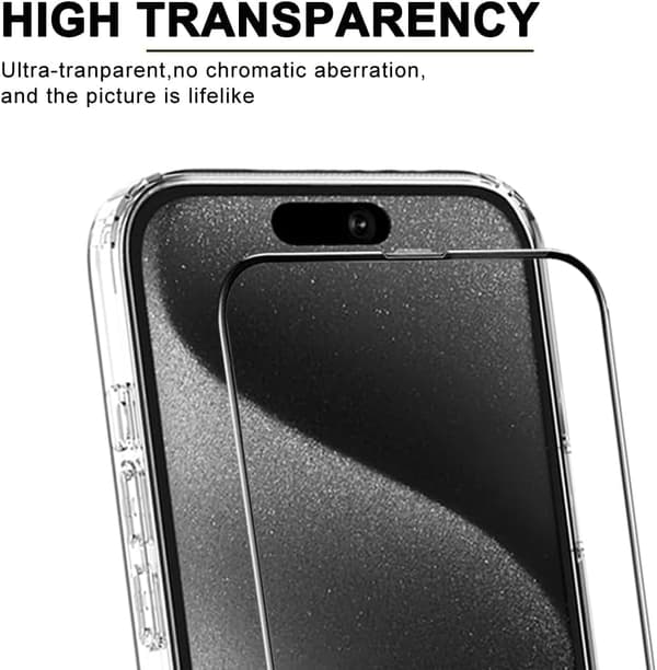 SILIKONE ETUI TIL APPLE IPHONE 15 6.10" + 2x HÆRDET GLAS