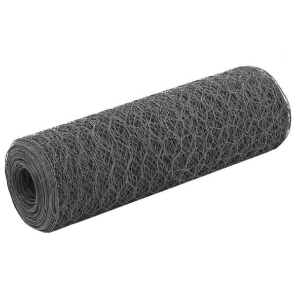 vidaXL stål- og PVC-nethegn 25x0,5 m grå